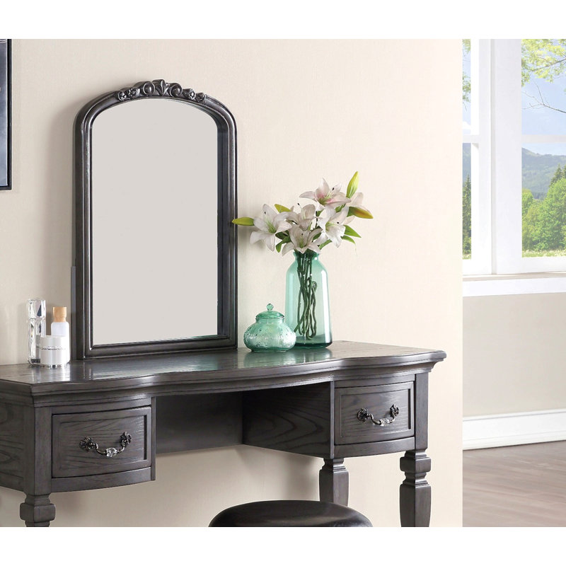Ensemble de coiffeuse en bois, Gris