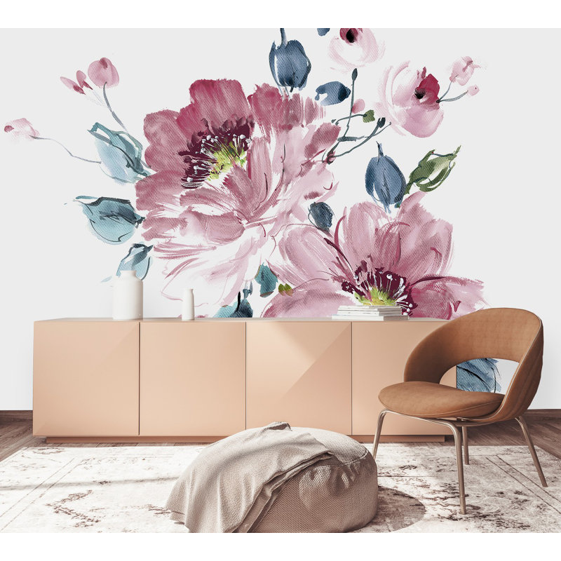 Panneau de papier peint pelez et collez L 8,33 pi x l 100 po Gorgeous Flowers, L 8,33 pi x l 100 po