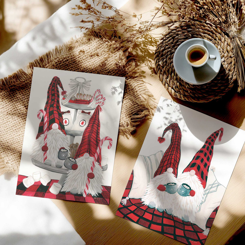 Cozy Gnome Compations, ensemble de 2 reproductions d'art, 24 po x 18 po, Sans cadre