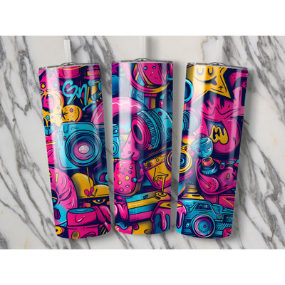 Choose Handmade Tumblers 591ml Vacuum Insulated Stainless Steel (18/8) Travel Tumbler with Straw