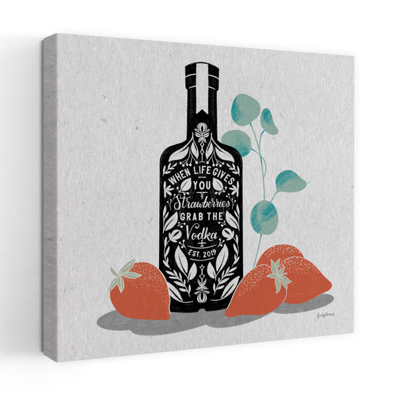 Art contemporain vodka avec alcool noir, H 18 po x l 18 po