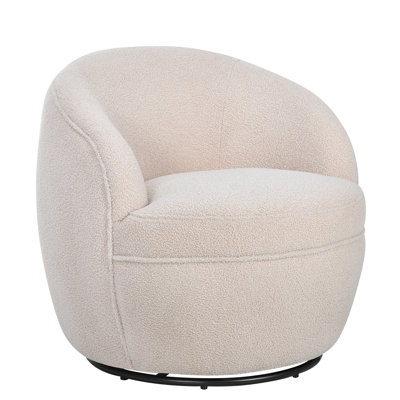 Chaise pivotante 360 - beige, avec une base en métal et un revêtement pour la décoration intérieure Chaise beige à 360 degrés, avec un rembourrage en mousse épaisse de style contemporain