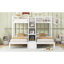 Twin over Twin & Twin Bunk Bed with Built-in Staircase and Storage Drawer,White