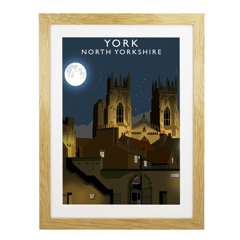'York' 1 Piece Wall Art, 43.5 cm H x 33.5 cm W x 2.2 cm D, Oak Wood Frame