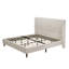 King Size High Headboard Upholstered Bed - Beige Chenille Cloth, 12-Slat Support, No Box Spring Needed​-138939143