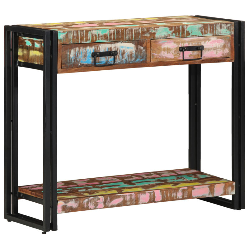 90cm Solid Wood Top Console Table