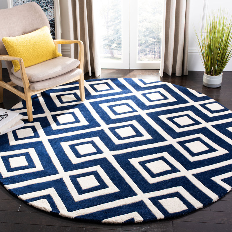 Tapis en laine touffeté à la main Deedie, Rond 7 pi