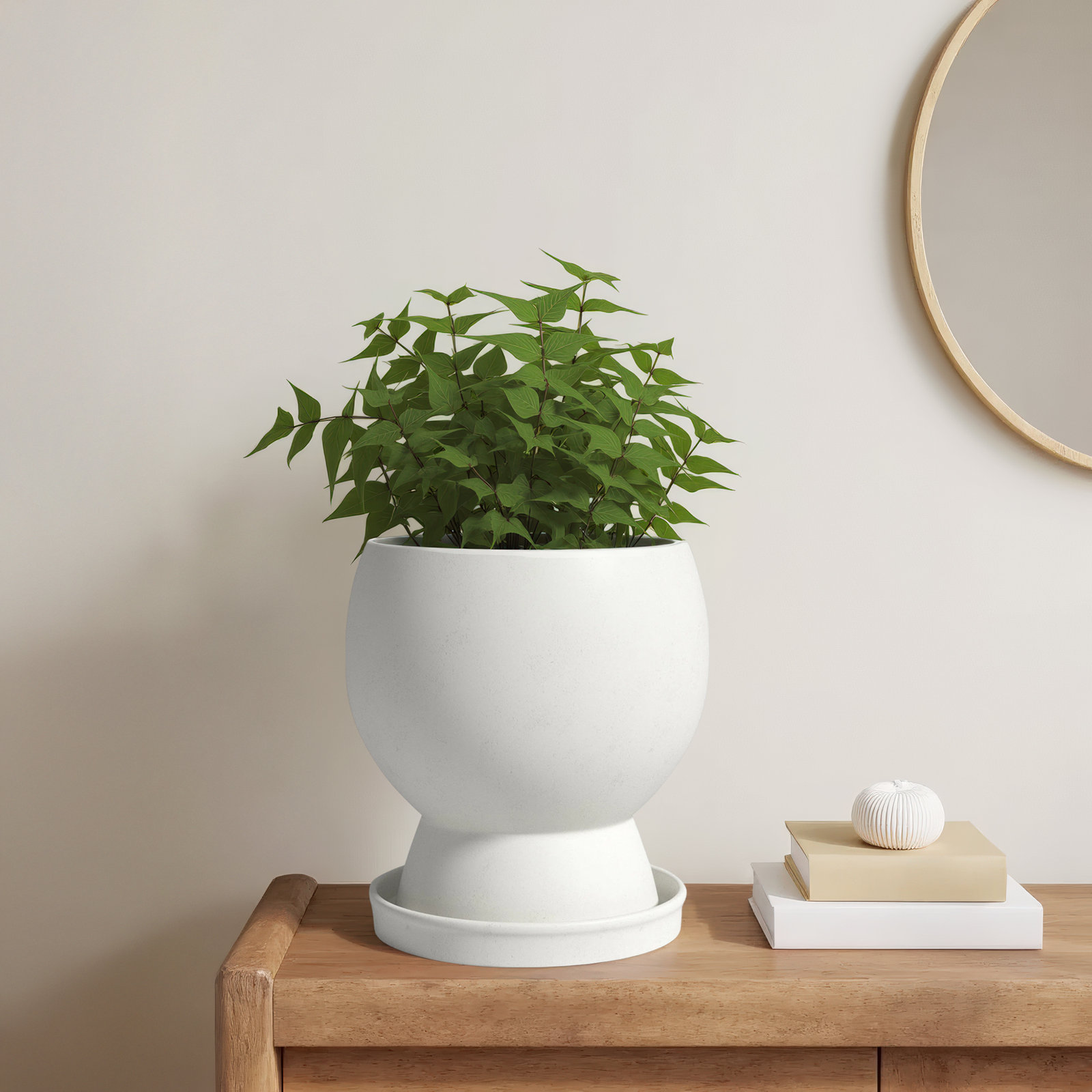 Goodlow Ceramic Pot Planter, 10.25" H x 9" W x 8.75" D