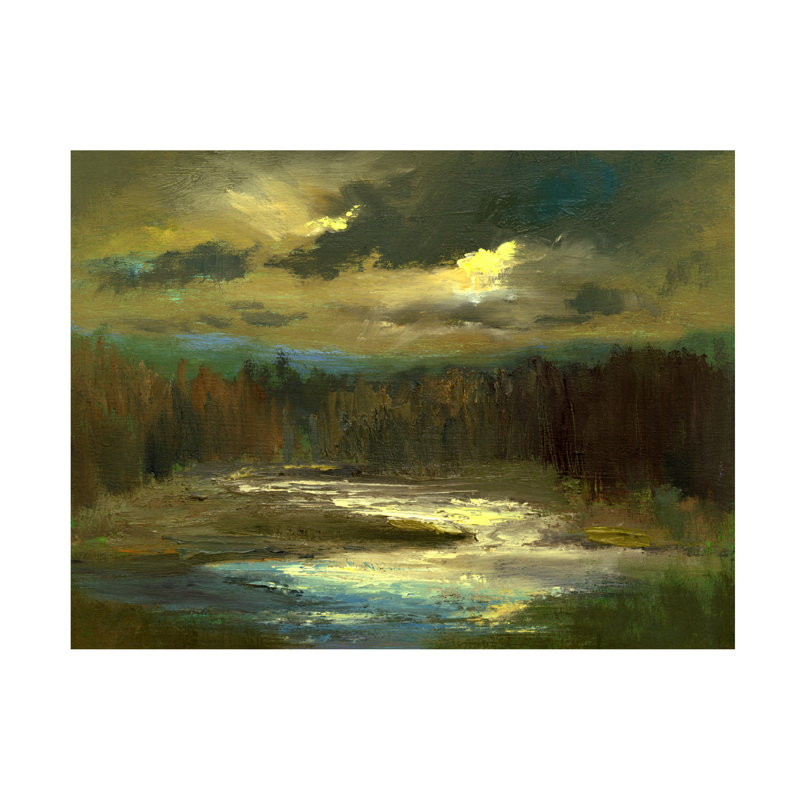 Bilen crépuscule sur la rivière sur toile, H 18 po x l 24 po x P 2 po