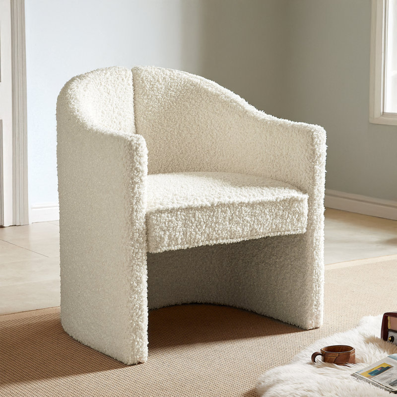 Fauteuil rembourré 28 po de largeur (ensemble de 2), Polyester ivoire