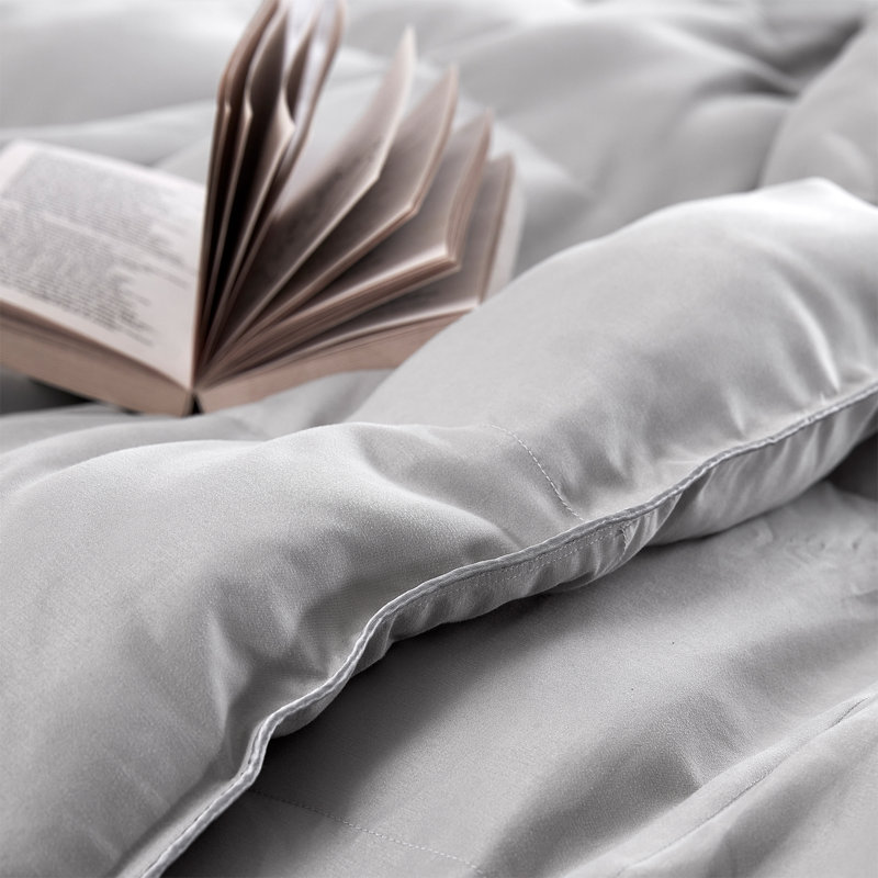 Cooling Lightweight Coma Inducer Oversized Comforter, Light Gray, Alaskan King Comforter + 4 King Shams