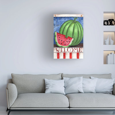 Melinda Hipsher Watermelon Welcome Canvas Art
