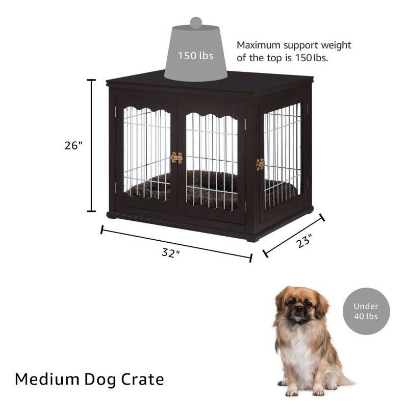 Caisse pour animal Hugh, Espresso, Moyen (H 26 po x l 32 po x P 23 po)