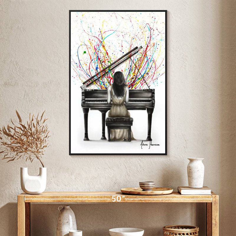 Grand Piano Solo, Floating Frame Black, 27" X 40"
