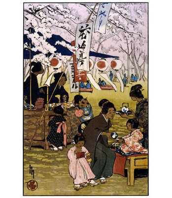 « fleur time à tokyo » par helen hyde, reproduction d’art