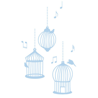 Décalcomanie murale cages d’oiseaux de chanson