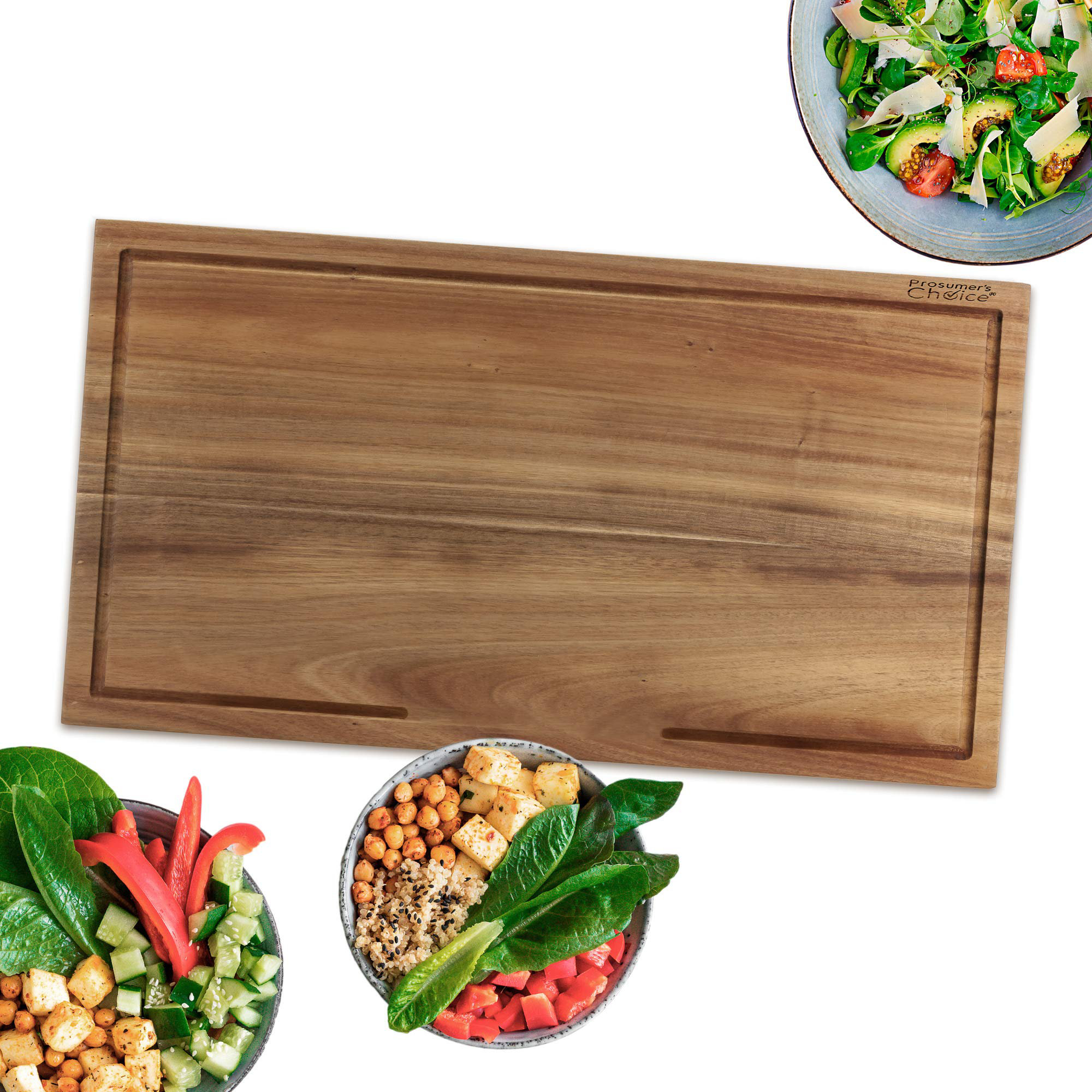 Prosumer's Choice Bamboo Stovetop Cover Cutting Board with Adjustable Legs  - Large Size