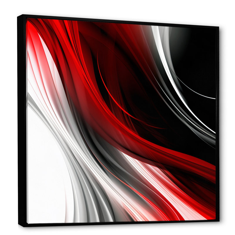 Rouge, rouge, infini ondulations I - art abstrait de vagues modernes, H 30 po x l 30 po x P 1 po