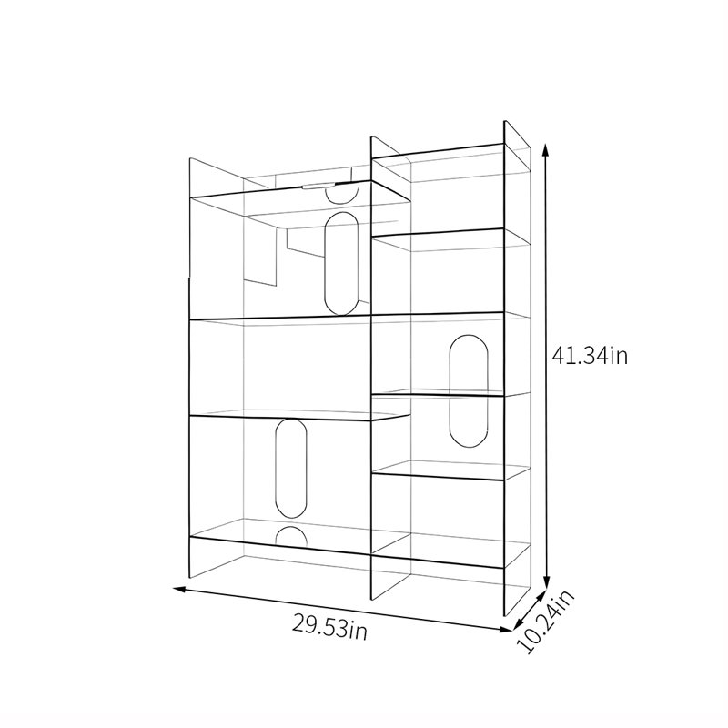 Vitrine en acrylique de style nordique, Gris