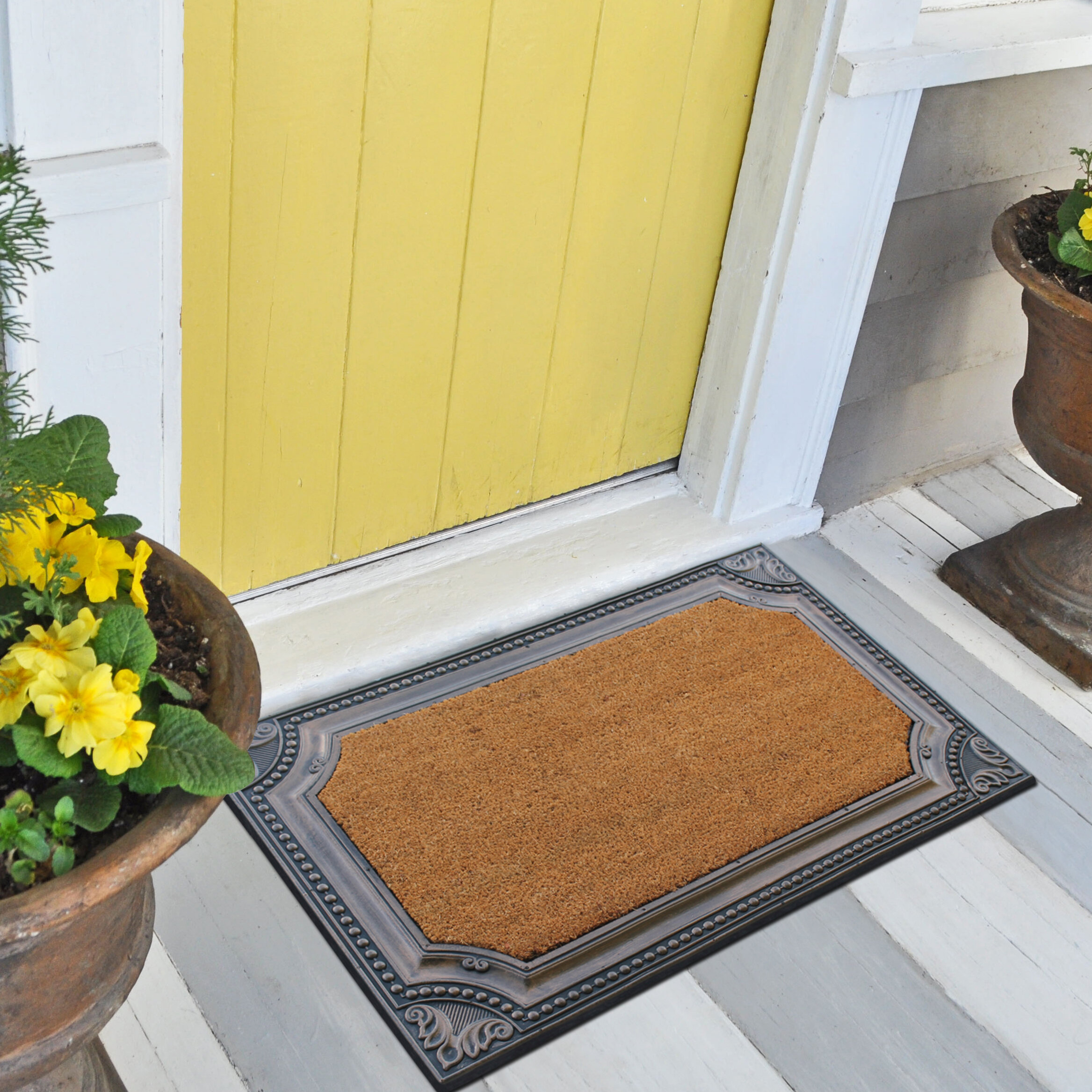 Finchitty Front Door Mat Outdoor Entrance, Heavy Duty Durable Rubber Doormat