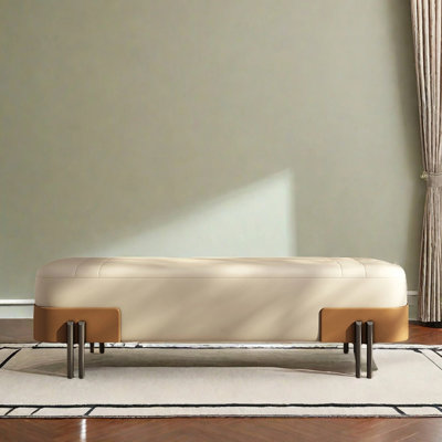 Banc en cuir avec chapeau et garde-robe