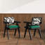 Chaise en velours vert Mid-Century