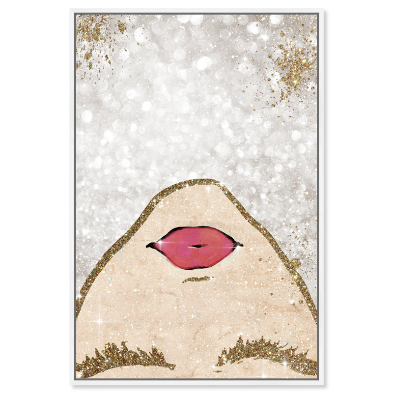 Sparkle Coveted Girl - Graphic Art Print on Canvas, 24" H x 16" W, White Framed