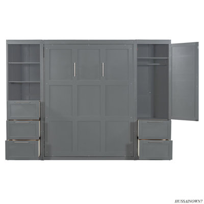 Murphy Bed Wall Bed With Closet ,Drawers And Shelves
