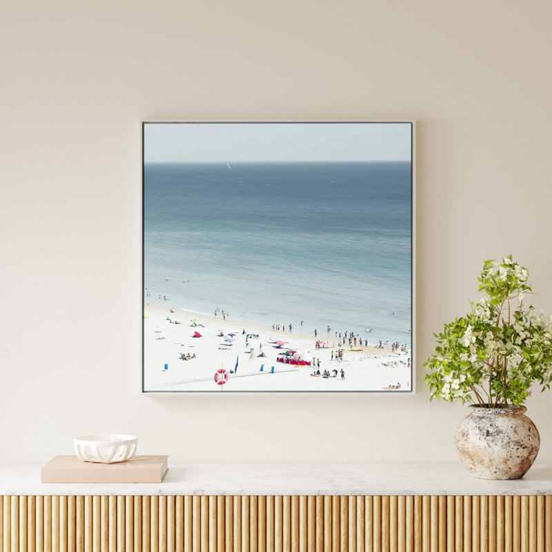 Sesimbra II by Ingrid Beddoes, White Framed Canvas, 37.5" H x 37.5" W x 2" D