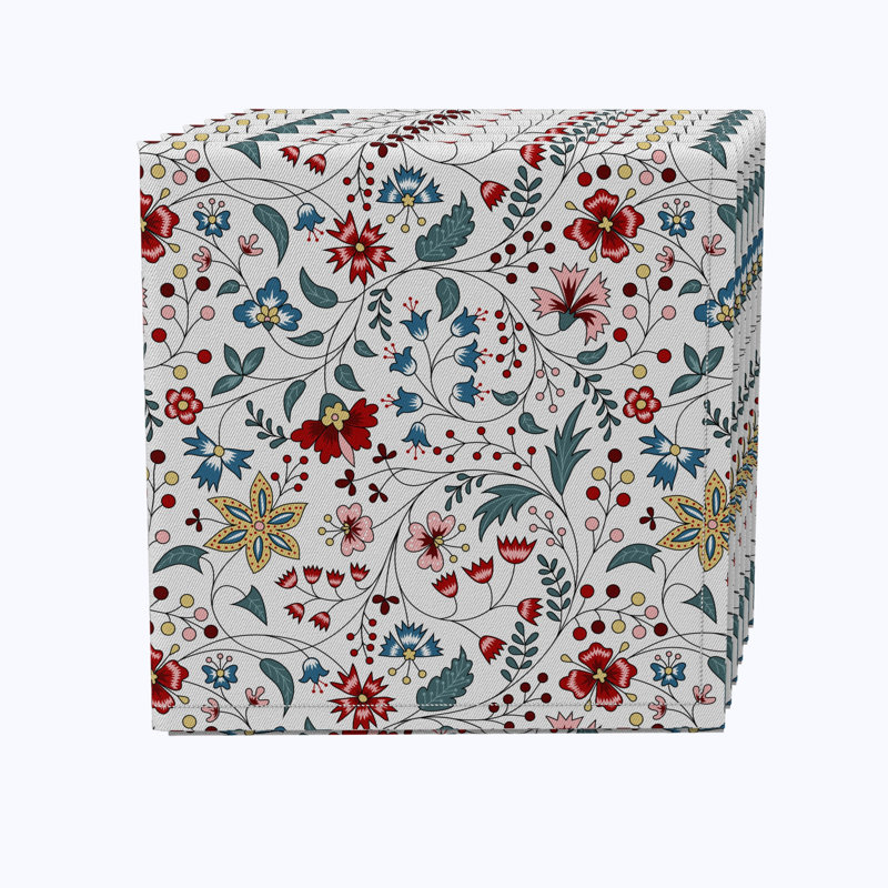 100% Cotton Floral Square Napkin