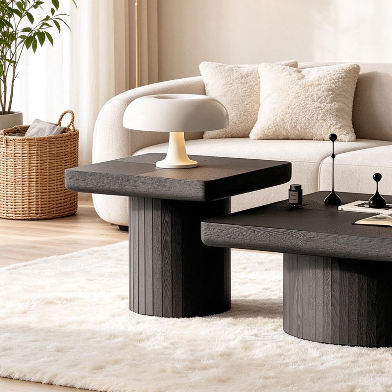 Single Coffee Table, 19.68"H * 23.62"W * 23.62"D, Black