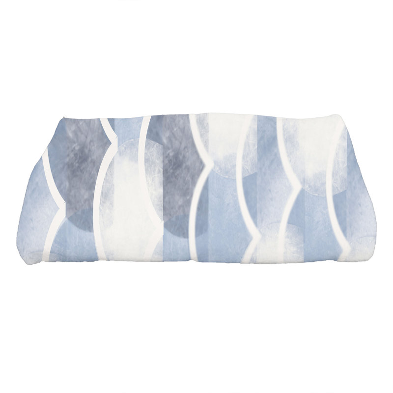 Serviette de bain à imprimé géométrique Aksel, Bleu