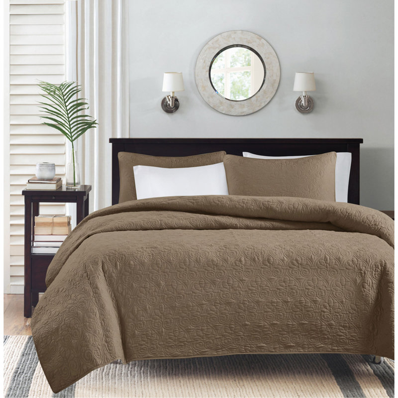 Reversible Quilt Set Mocha King/Cal