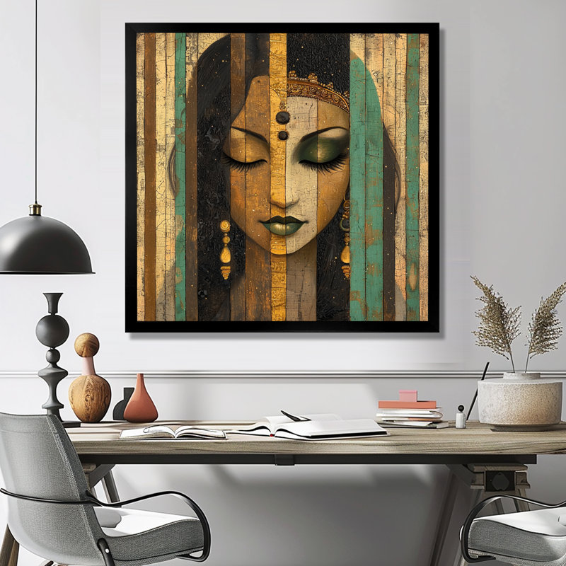 Maissane - salon d'art mural indien, Picture Framed Print, Black, 16" H x 16" W