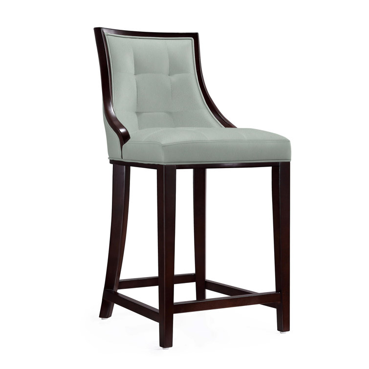 Upholstered Counter Stool with Solid Wood Frame