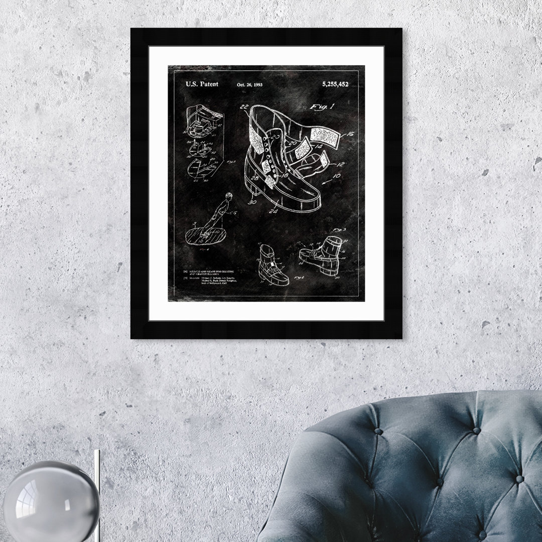 'Michael Jackson Moonwalk Shoes 1993 - Tom' Framed Graphic Art
