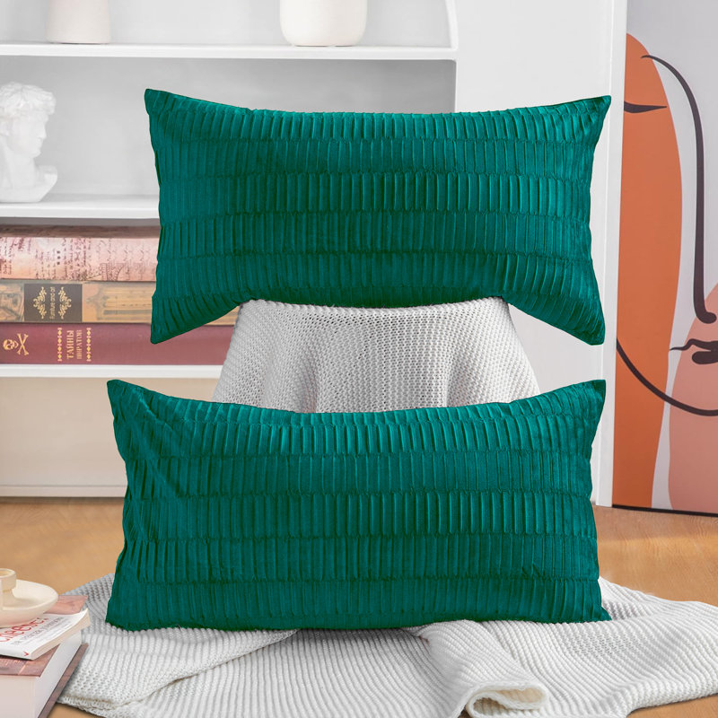 Housses de coussin en velours plissé, Saphir