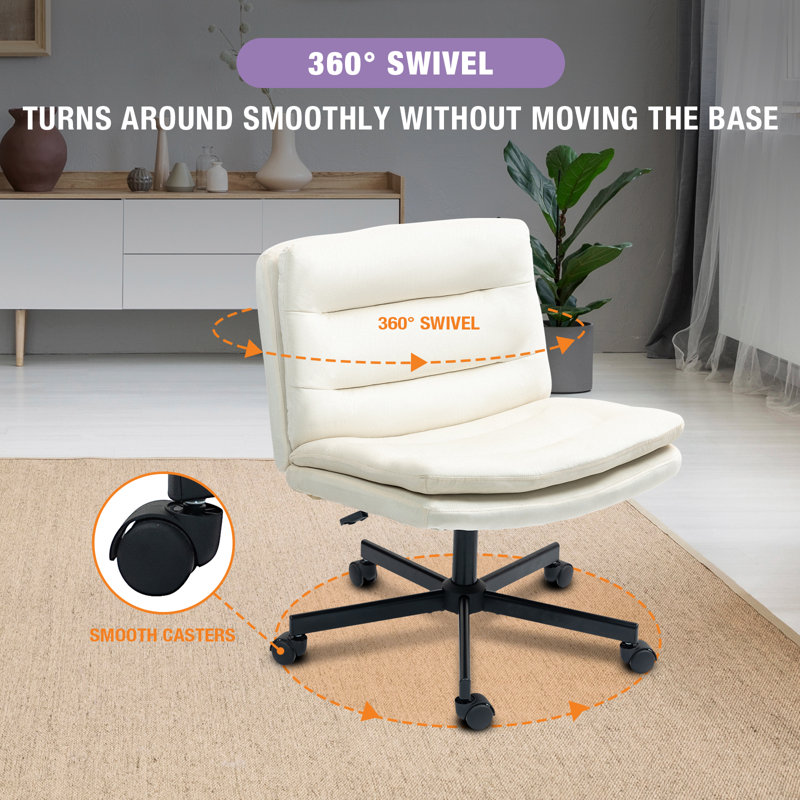 Fauteuil de bureau ergonomique Criss, Flanelle, Beige