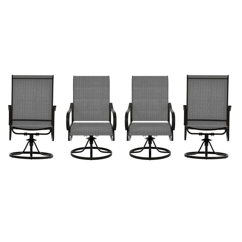 Ensemble de 4 chaises de salle à manger rembourrées Angeli, Gris foncé