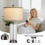 Lampes de chevet modernes en verre 27 "avec ports USB A + C-2064906987