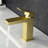 Gold Single Hole Basin Faucet - Geometric Shape And Manual Operation Vanity Modern Design Ceramic Filler Quality