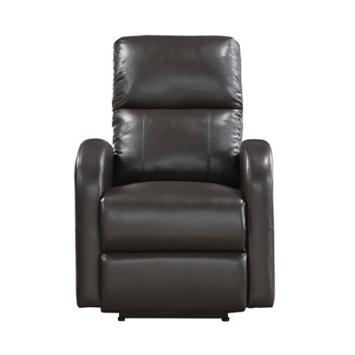 Power Reclining Chair 1Pc Brown Faux Leather Upholstered Modern Contemporary Power Motion Reclining