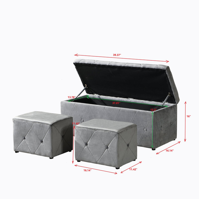 Priamo Velvet Upholstered Storage Bench