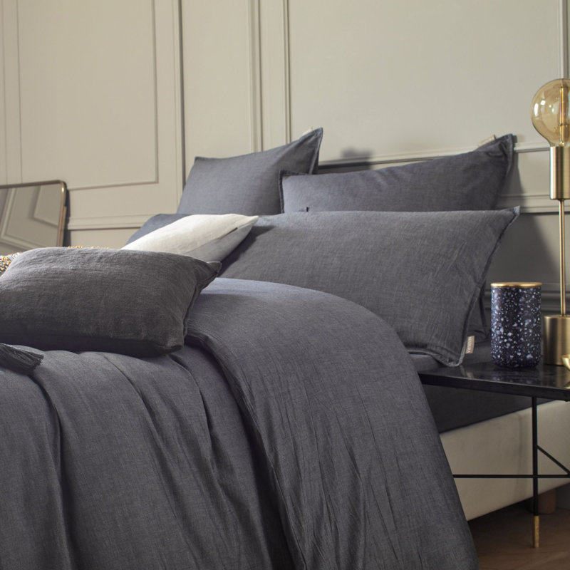 Hedge Brushed Cotton Duvet Cover, Anthracite