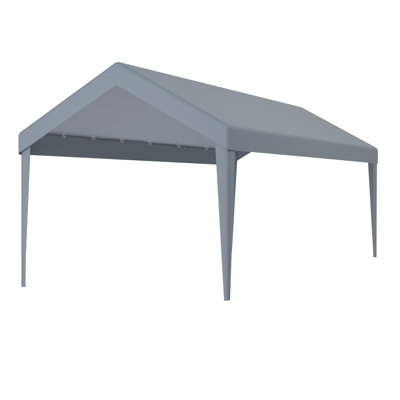 10X20ft Carport Canopy Replacement Awning, Waterproof & Protected With 72 Elastic Buckles. Grey Polypropylene For Garage Shelter. Quick Setup And Alteration Cover, Easy Storage