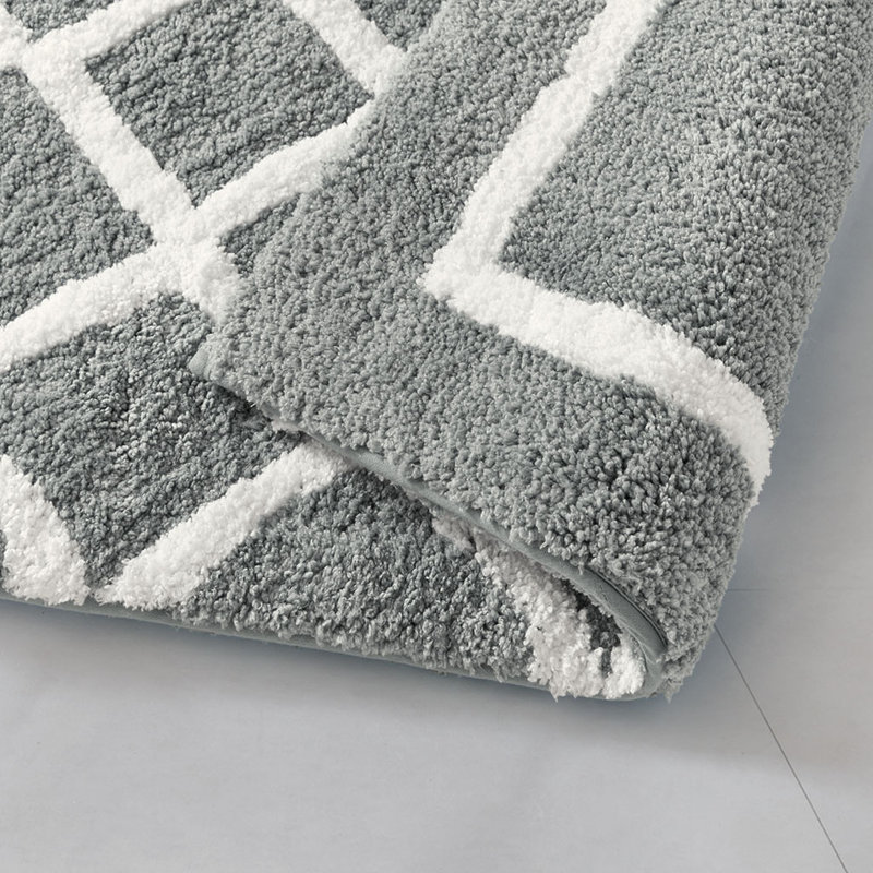 Bath Rugs_Rec_Mcro_1.25, Gray, 34" L x 21" W