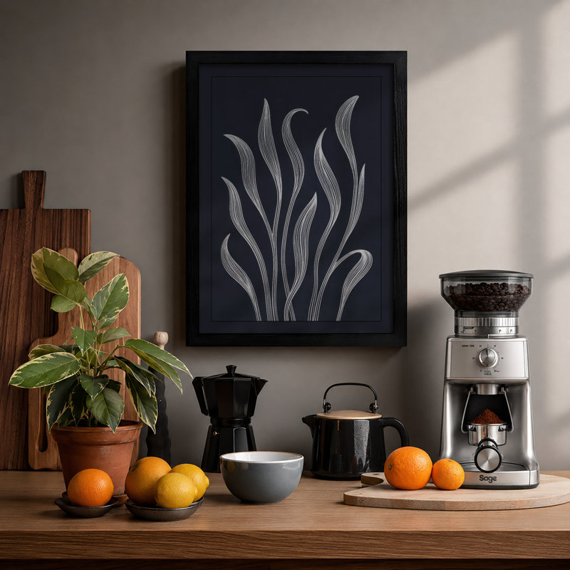 Silver Stems Botanical - Print, Black, A4 - 29.7 x 21.0 cm