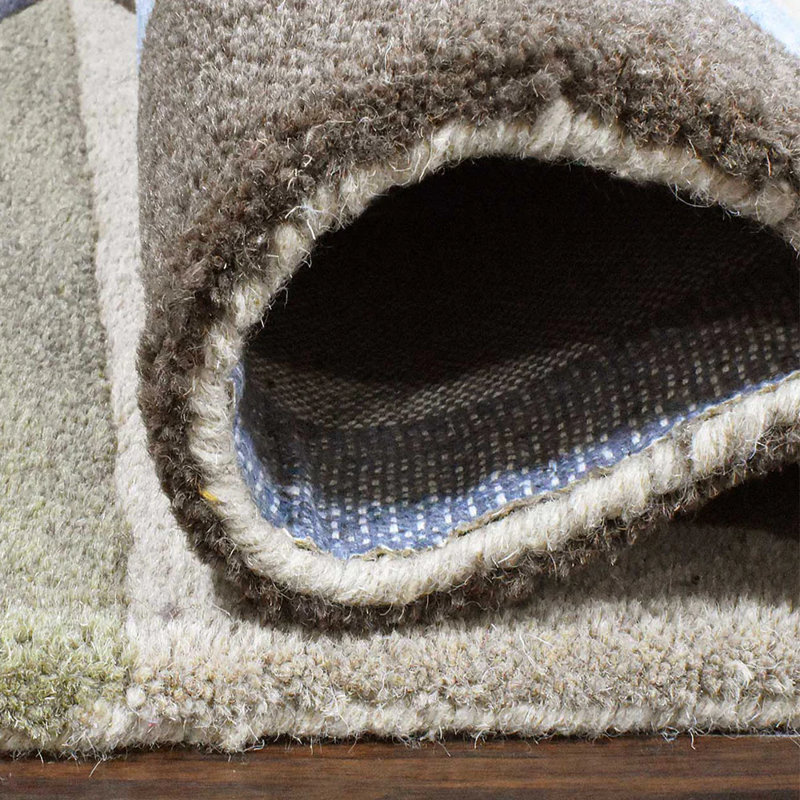 Tapis écologiques en laine touffetée à la main Patchway, Rectangle de 5 pi x 8 pi