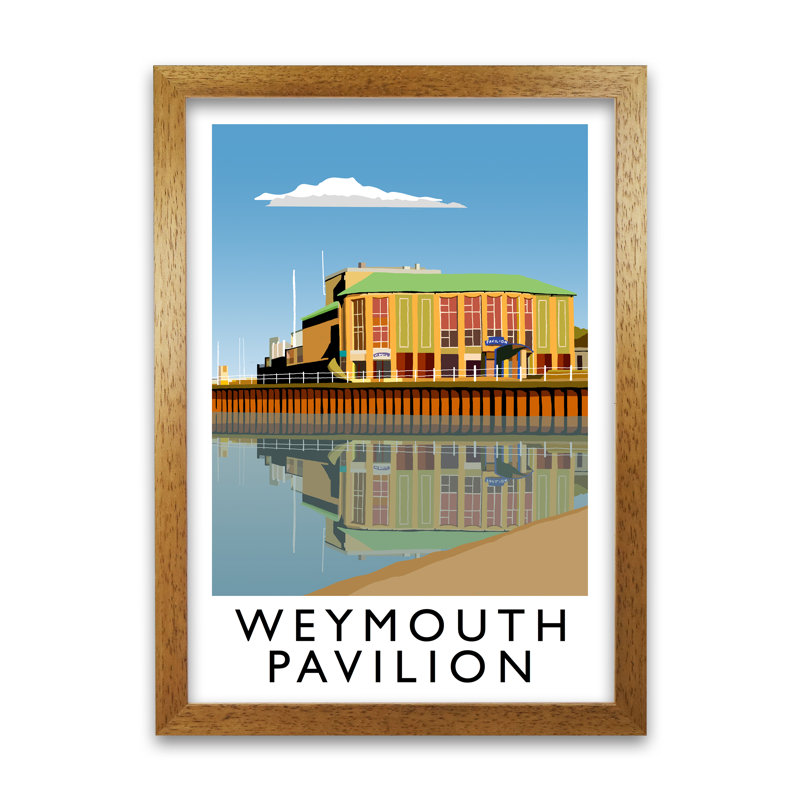 Weymouth Pavilion by Richard O'Neill - Single Picture Frame Print, Honey Oak, 841 cm H x 594 cm W