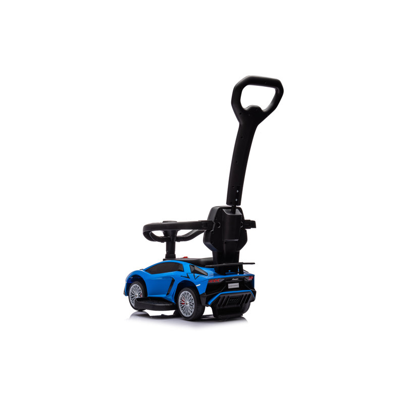 Blue Lamborghini 3-in-1 Kids Push Ride-On Toy Car